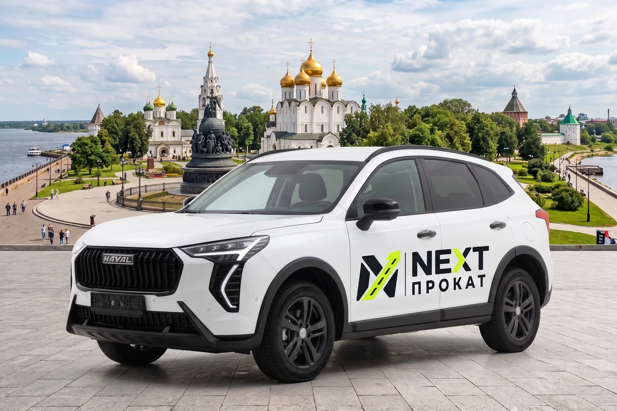 Белый Haval Jolion NEXT Прокат на фоне Ярославля