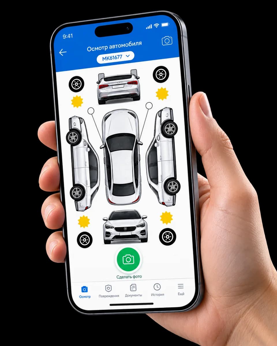 Цифровая фиксация состояния автомобиля перед арендой